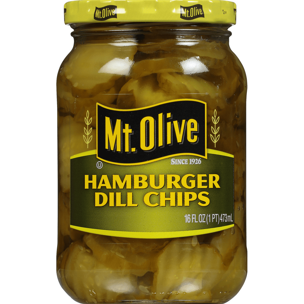 Mt. Olive Hamburger Dill Chips Pickles 16 fl. oz. Jar