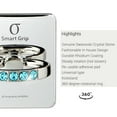 thumbnail image 4 of Smatixx Cell Phone Ring Holder & Grip with Luxury Oktant Crystal Universal Kickstand Compatible with All Major Smartphones | Charlotte (Silver - Aquamarine), 4 of 6