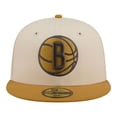 thumbnail image 2 of Men's New Era Cream/Tan Brooklyn Nets Two-Tone Color Pack 59FIFTY Fitted Hat, 2 of 7