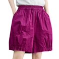 thumbnail image 3 of B91xZ Women's Fashion Shorts Waist Drawstring Front Pockets Comfy Elastic Summer Shorts with Pockets,Red M, 3 of 3