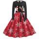 thumbnail image 4 of Vestidos Elegantes Para Mujer, Vestido de Manga Larga Con Cuello Redondo Para Navidad, Años 50, Para Fiesta de Noche, Graduación y Playa, 4 of 4