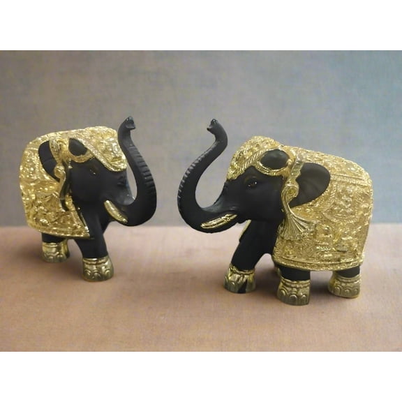 German silver set of 2 elephant statue for home décor/ housewarming pooja