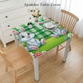 thumbnail image 2 of HAOXIT Tablecloth Waterproof For Square/Rectangle Tablecloths Ear Decorations Gifts, Spring Polyester Table Cloths, Checkered Green Table Cloth For Party 60''x60'', 2 of 7