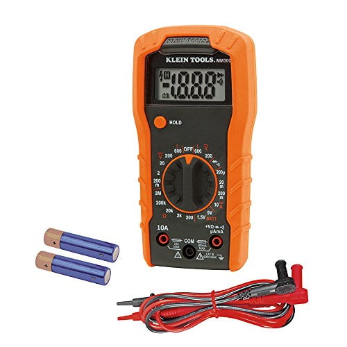 Klein Tools MM300 Digital Manual-Ranging Multimeter, Tests Batteries