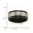 thumbnail image 2 of 8mm Stainless Steel Polished Black Ip Grooved Ring - Size 8.5, 2 of 2