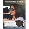 thumbnail image 2 of Foldable Fit-Over Sunglasses Women Polarized UV400 Cat Eye, Wear Over Prescription Glasses Up to 13.5×5cm, Face Slimming Retro Style, Beach Golf Fishing Outdoor, Pouch & Strap Included, 2 of 8