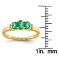 thumbnail image 3 of Primal Gold 14 Karat Yellow Gold Triple Emerald and Diamond 3-stone Ring, 3 of 5