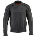 thumbnail image 4 of Milwaukee Leather ML2083 Men's Black Premium Leather Vented Motorcycle Rider Jacket w/ Reflective Piping Small, 4 of 9