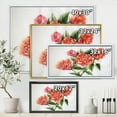 thumbnail image 4 of Designart 'Orange VIntage Roses With Green Leaves' Traditional Framed Canvas Wall Art Print, 4 of 5