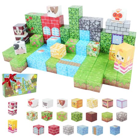 Jaawind 122 PCS Magnetic Blocks Building Magnet Set for Boys & Girls Age 3-5 6-8 Sensory Toys for Kids Toddlers Birthday Gifts for 3+ Years Old