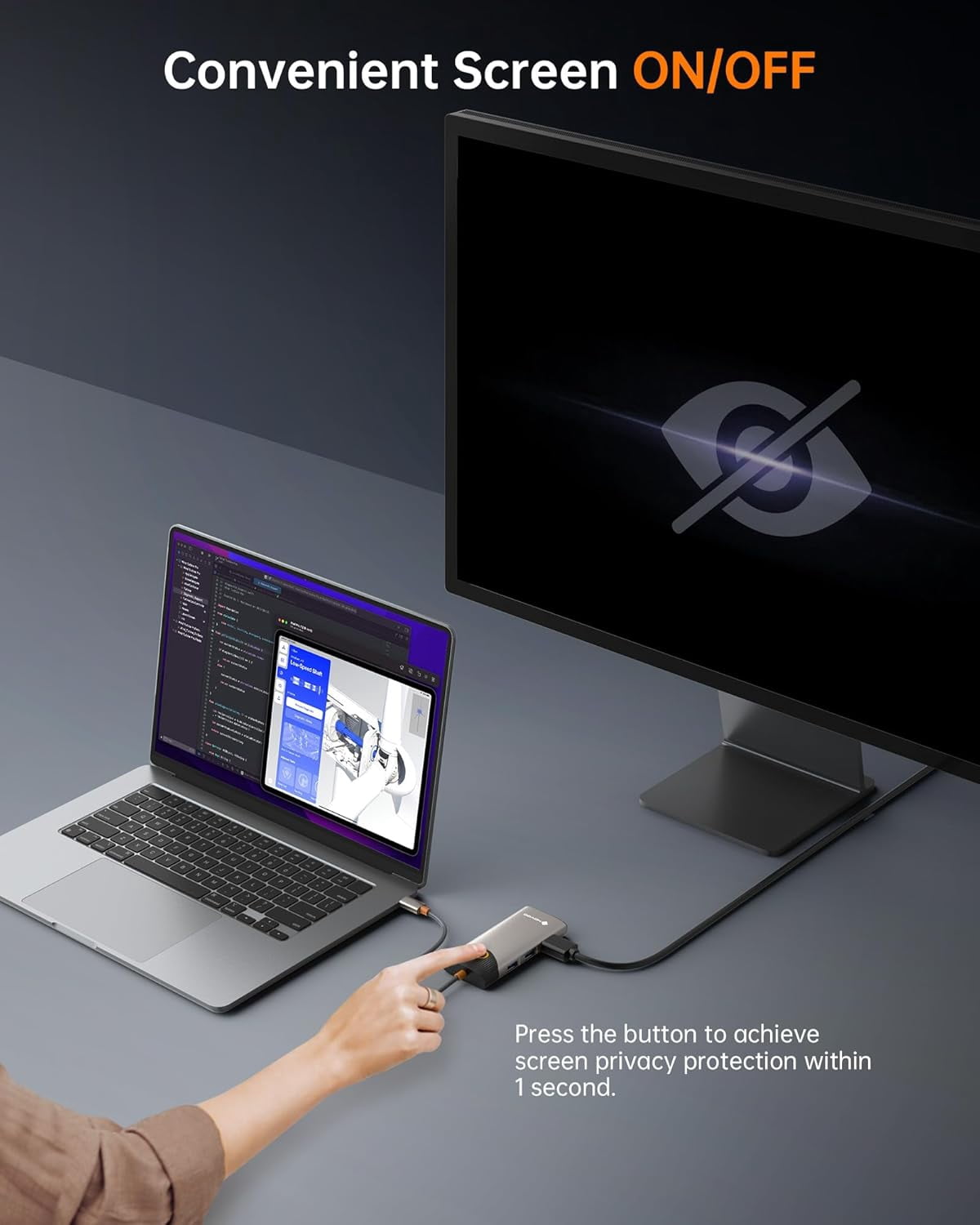 NOVOO USB C hub Ethernet 4K@60 USB C HDMI adapter multi-port type C adapter, 100W PD, 5Gbps USB-A/C data port docking station, compatible with MacBook/iPhone/Dell/HP/Surface