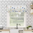 thumbnail image 3 of Curtain Valance for Windows Farmhouse Colorful Blue Flowers Kitchen Valances Rod Pocket Short Curtains,Watercolor Garden Plants on White Window Treatment Panel for Living Room Bathroom Bedroom, 3 of 8