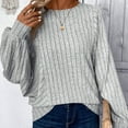 thumbnail image 6 of Sweatshirt for Women Women's Fashion Casual Loose Round Neck Long Sleeve Solid Color Large Size Top, 6 of 8