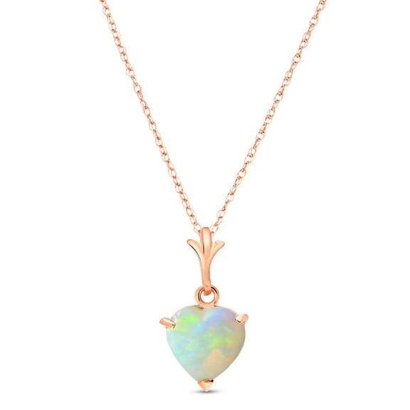 Galaxy Gold 14K Rose Gold Opal Heart Necklace - October Birthstone - Balance & Intuition - 16" to 24" - Fine Jewelry for Women