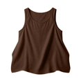 thumbnail image 6 of Sillenn Linen Tank Tops for Women Flowy Scoop Neck Basic Tank Shirt Oversized Summer Casual Camisole Sleeveless Linen Shirts Loose Lightweight Gauze Tunic Blouses Plus Size Gauze Cami Shirts Brown M, 6 of 8