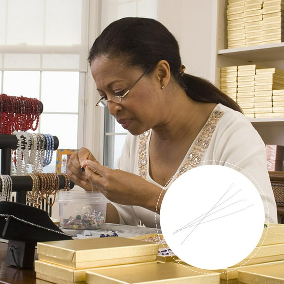 FOLOYORI 4Pcs Beading Needles Threading Needle for Beads DIY Enthusiasts Metal