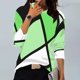 thumbnail image 1 of Pntutb - Blusa de manga larga para mujer, estilo informal, cuello redondo, costuras, color de contraste Pntutb Pntutb-7058, 1 of 5