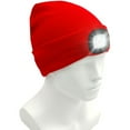 thumbnail image 2 of Viworld Knitted Beanie Hat With 4 LED Flashlight Winter Hat USB Rechargeable Headlamp Cap for Hunting Camping Unisex (Red), 2 of 9