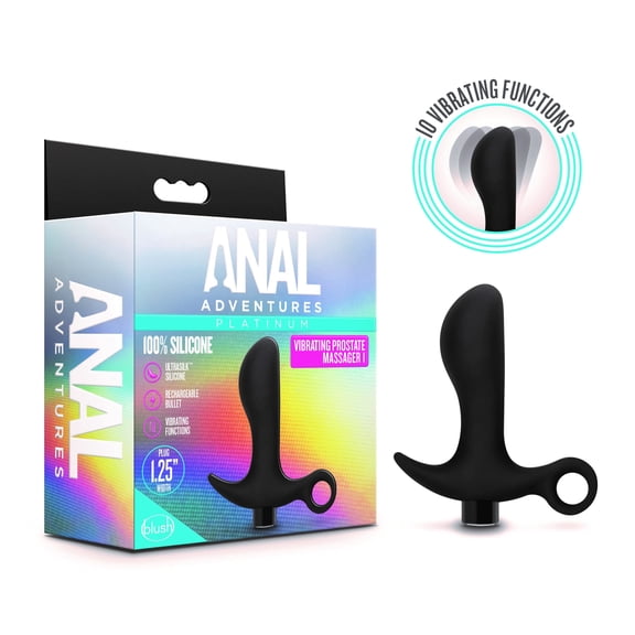 Blush Anal Adventures Platinum Silicone Vibrating Prostate Massager 01 - Black