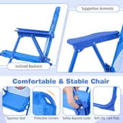 Infans Kids Picnic Table, Outdoor Table&Chair Set, 2 Folding Chairs&Adjustable Umbrella