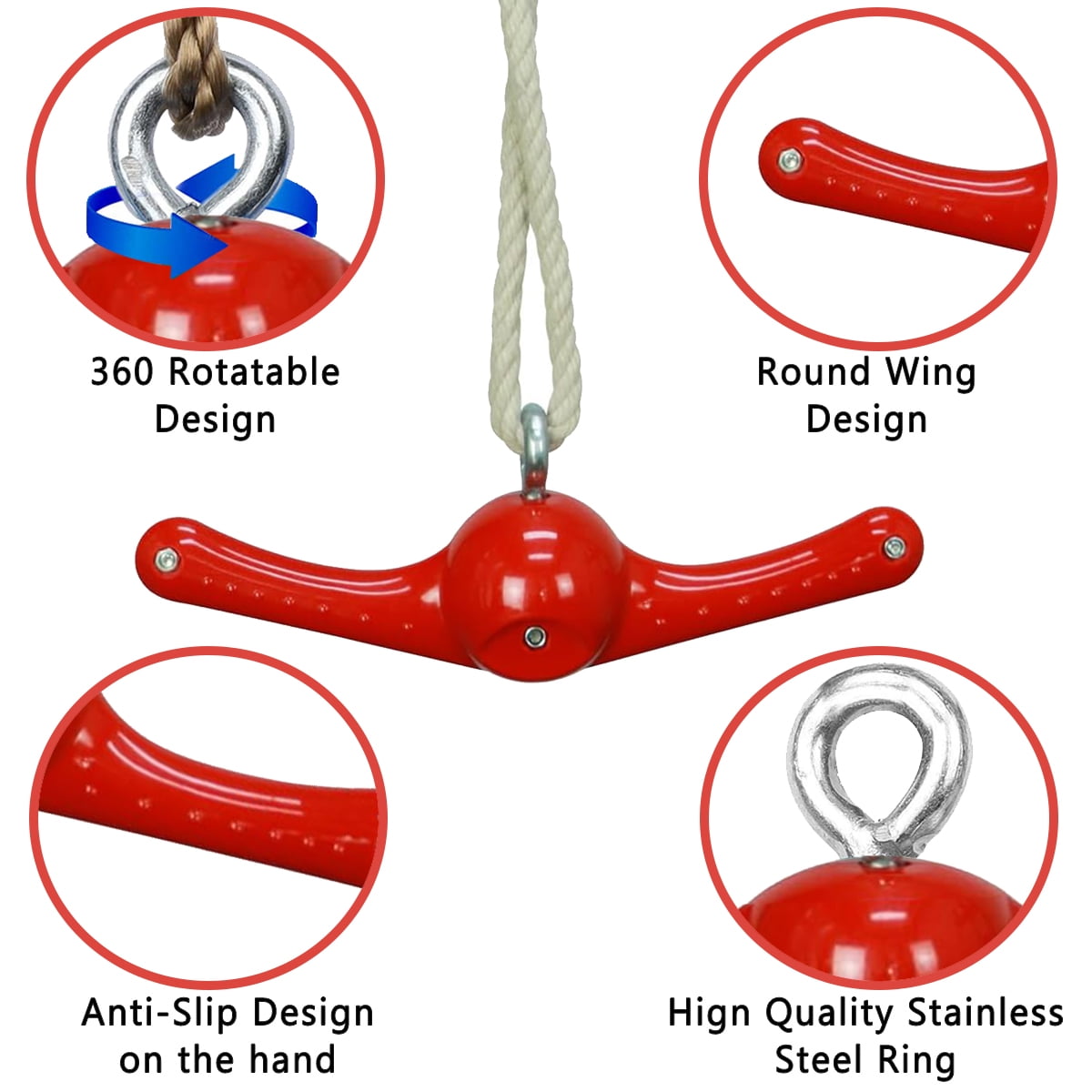 Celawork, Ninja Swing Set, 360¬∞ Spinning Handles, Kids Age 4-12