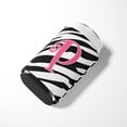 thumbnail image 3 of Letter P Initial Monogram - Zebra Stripe and Pink Can or Bottle Beverage Insulator Hugger, 3 of 5