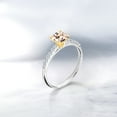 thumbnail image 4 of Gem Stone King Peach Morganite and White Lab Grown Diamond 925 Silver and 10K Yellow Gold Engagement Ring for Women (0.70 Cttw, Size 9), 4 of 4