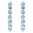 thumbnail image 3 of 0.7Ct Brilliant Round Cut Hoop Blue Diamond 14K White Solid Solid Gold Everyday Dainty Earrings Lever Back, 3 of 7