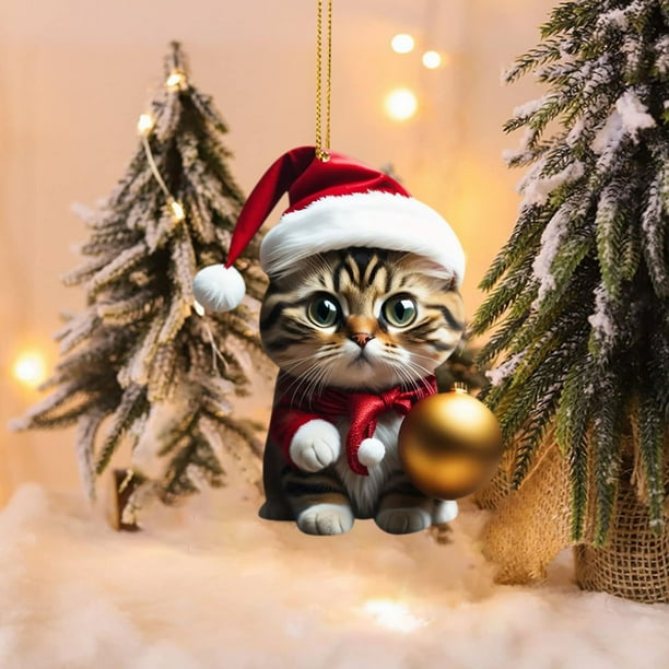 Christmas Kitty Car Pendant Backpack Pendant Christmas Home Decoration