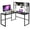 Black, variant on 55" Reversible L-Shaped Desk with Storage Hutch, Wood Computer Desk for Home Office , Gaming, Black
