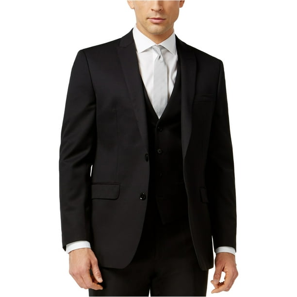 Bar III bar III Mens Professional Two Button Blazer Jacket, Black, 36