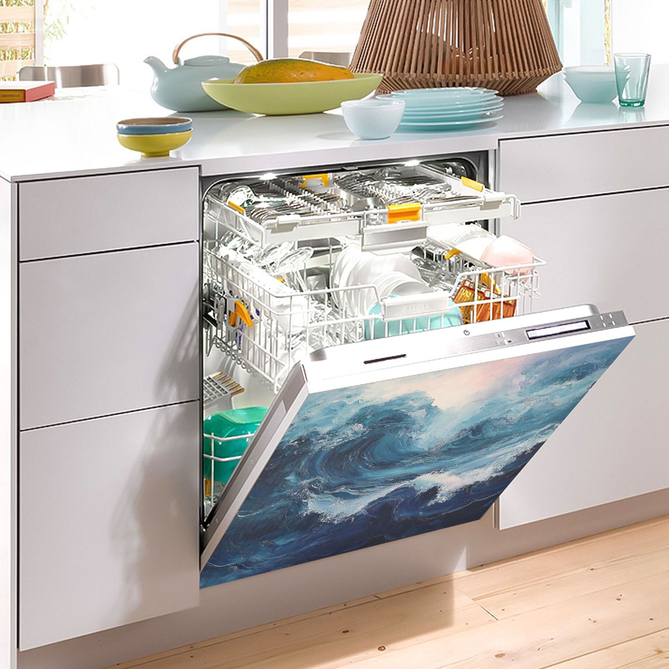 Dishwasher Magnetic Sticker 23x26 Inch Refrigerator Magnetic Sticker Washing Machine Magnetic Sticker Kitchen Panel Magnetic Sticker Home Decor Super Cool Sea