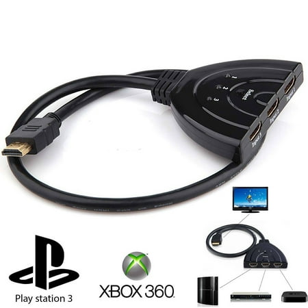 Playstation 3 Gaming Hub With Tv 3 Port High Definition Multimedia Interface Switch Selector Switcher Splitter PORT 1080P Hub for HDTV HD-DVD PS3 Xbox360 New ()