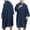 Navy, variant on HOOMEUMY Men Fleece Night Robe Casual Hooded Pocket Zipper Long Sleeves Bathrobe Night Robe for Comfortable and Warmth