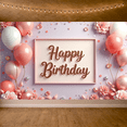thumbnail image 6 of Pink Balloon Happy Birthday Banner Floral Design Pastel Color Birthday Decor for Kids Party Celebration Event, 6 of 7