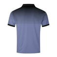thumbnail image 4 of Fznquz Short Sleeve Mens Shirt Gradient Blue Polo Tee Button Summer Tee Shirts XXL, 4 of 5