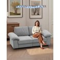 thumbnail image 5 of 79" Oversized Velvet Loveseat Sofa with Storage Seat & High-Density Foam Cushion, Upholstered Modern Style 2-Seater Couch with Square Arms & Cushion Back, Easy Assembly, for Living Room, Gray, 5 of 10