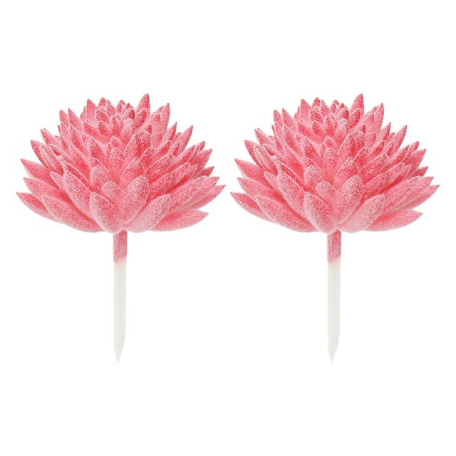 Unique Bargains Artificial Succulents Picks Unpotted Faux Succulent Small Fake Succulent Plants Red 2 Pack