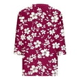 thumbnail image 5 of Sakmal Casual Tops for Women Red 3/4 Sleeve Floral V-Neck T-Shirts Shirts for Women, 5 of 5