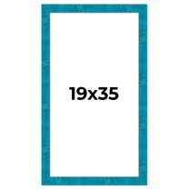 19x35 Frame Blue Teal Burl Wood Picture Frame | 1.75 Inch Moulding Width | Interior Frame Depth 0.5