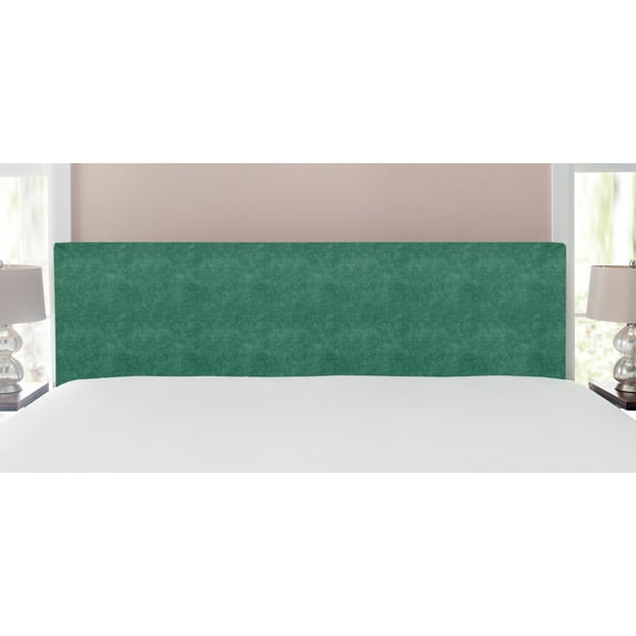 Faux Suede Headboard, Digitally Printed Grunge Texture, Upholstered Decorative Metal Bed Headboard with Memory Foam for Dorm and Bedroom Accent Furniture, Fern Green, King, by Ambesonne