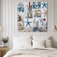 thumbnail image 4 of Coastal Wall Art Painting on Canvas, Summer Beach Starfish Nautical Sea Shell Canvas Art Home Prints Wall Art Framed Modern Artwork for Living Room Bedroom Wall Decor 20x20in, 4 of 9