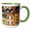 Green/White, variant on 3drose, Poland, Warsaw. Close-up of Building Facade., 11oz Two-tone Black Mug