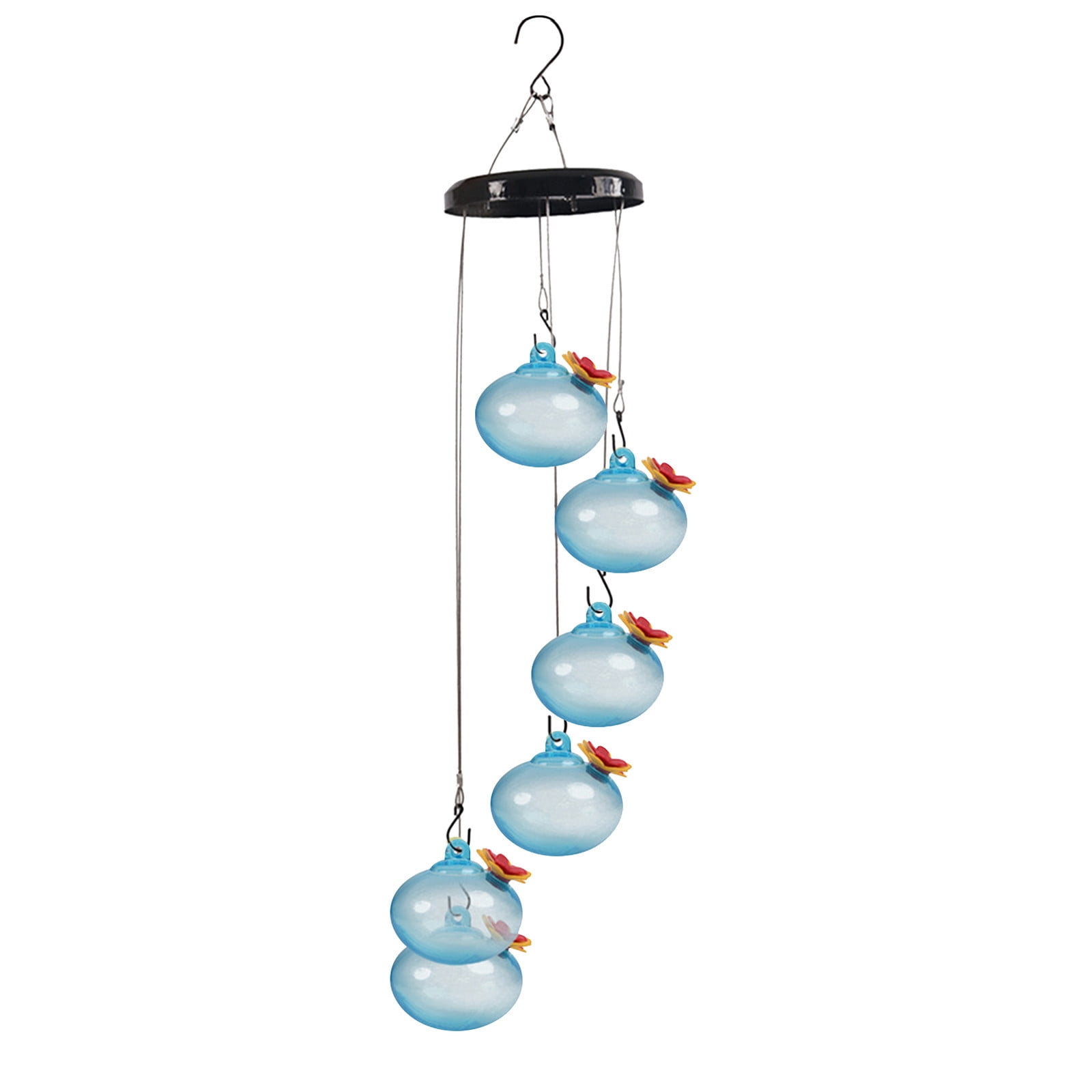 Hummingbird Feeder for Window Garden Patio for Outdoors, Wind Chimes Hummingbird Feeder, Leak-Proof, Ant and Bee Proof, Unique Glass Humming Bird Feeder Perfect Garden Decor
