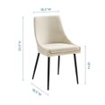 thumbnail image 4 of Modway Viscount Upholstered Fabric Dining Chairs - Set of 2 in Black Beige, 4 of 10