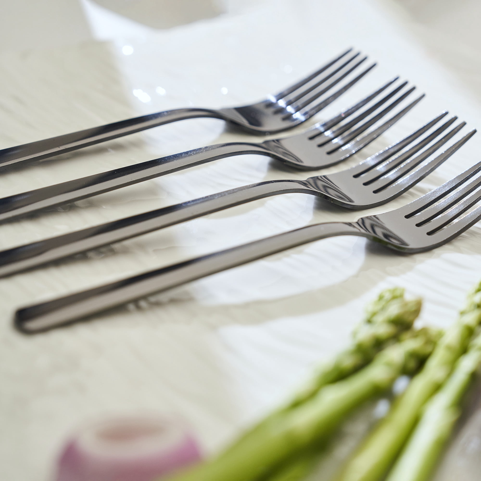 Mainstays Delandra 4-Piece Stainless Steel Dinner Forks, Black