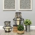 Image showcasing Stratton Home Decor Set of 2 Metal Lanterns - Walmart.com