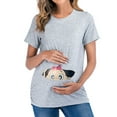 thumbnail image 2 of gakvbuo Funny Maternity Shirts For Pregnant Women Plus Size Maternity Tops Ladies Fashion Solid Color Print Short Sleeve Pregnant Woman Casual Clothe Top, 2 of 7