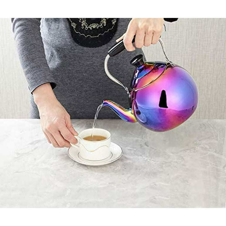 teapot Stainless Steel Boiling Water Tea Kettle Thicken Large Capacity  Whistling Tea Pot Beep Reminder Teapot Suitable for Induction Cooker tea  pot