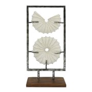 Ashland 16.25 Silver & White Floating Shells Tabletop Decor , Summer Home Decor